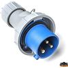 ZOREI Spina Industriale CEE 3 Poli, 16A 6H 220-250V 2P+T IP67