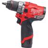 Milwaukee Trapano a percussione M12 FPD-202X, 2 batterie 12 V 2.0 Ah, 1 Caricatore C12C 4933459802, Black-Red, 1/2_pollice