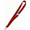 Durable 813703 - Cordoncino in tessuto, clip per combinazione con i portanome con asola, larghezza 20 mm, lunghezza 44 cm, rosso, confezione da 10 pezzi