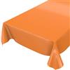 ANRO, tovaglia cerata, lavabile, tinta unita lucida, arancione, 160 x 140 cm