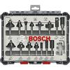 Bosch Accessories Set Frese da 15 pz. Miste (per Legno, Accessorio Fresatrici Verticali con Codolo di 1/4)