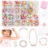 JOPHEK 500+PCS Perline Colorate dei Bambini, Set Fai da te, per Braccialetti Necklace Kit Lettere per Ragazze, Creare Gioielli per Collane, Bigiotteria