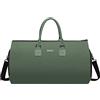 Modoker Borse convertibili per indumenti da viaggio, borsa da viaggio per donne e uomini - 2 in 1 da appendere valigia da viaggio, Verde