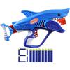Nerf Hasbro Nerf Junior Wild, Sharkfire, Blaster Giocattolo Facile da Usare, Per Bambini e Bambine da 6 Anni in Su, Design a Forma di Squalo, Include 8 Dardi Nerf Elite Ufficiali, Grigio e Blu