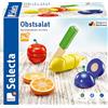 Selecta - Giocattolo da tagliare, con insalata di frutta e velcro, in legno, 11 pezzi, set da gioco di cucina, 62070