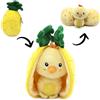 FLIPETZ Les Déglingos FLIPETZ Nugget Le Poussin/Ananas - Pulcino copertura reversibile - Peluche morbido per neonati - Idee Regalo per la nascita, Giallo