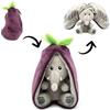 FLIPETZ Les Déglingos - FLIPETZ - Peluche vellutato elefante/melanzane - Elefante copricopricopricopricopricopriviso reversibile - Peluche morbido per neonati - Idee regalo per la nascita