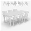 BICA Set tavolo allungabile 160-220cm 6 sedie da giardino bianco Liri Light