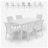 BICA Set da giardino 6 sedie tavolo da esterno 150x90cm bianco Sunrise Light