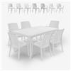 BICA Set da giardino 6 sedie tavolo da esterno 150x90cm bianco Sunrise Light