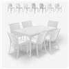 BICA Set da giardino 6 sedie tavolo da esterno 150x90cm bianco Sunrise Light