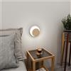 Applique da Parete Circle Bianca e in Legno Luce Indiretta Base G9
