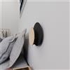 Applique da Parete Circle Nera e in Legno Luce Indiretta Base G9