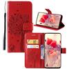 JZ [Cat & Tree Wallet Custodia per for Samsung Galaxy S8 Plus/S8+ PU Leather Wallet Flip Cover - Red