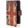 CASEPRADISE UK British Flag Custodia in pelle Case Protettiva Cuoio Portafoglio Flip Cover per Huawei Ascend G510 U8951D