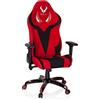 HJH Office 729263 PROMOTER II poltrona direzionale tessuto rosso/nero sedia da gaming per PC sedile sportivo con funzione basculante