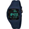 Dilwe Orologio Sportivo Digitale da Uomo con Cinturino in Plastica di Poliuretano, Contapassi e Sveglia, Luminoso, Impermeabile Fino a 50 m e Base, Colore: Blu Navy