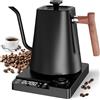 Windancy 【Nuova Versione 2026】1L Bollitore Elettrico a Collo d'Oca, Caffè & Teiera con Display Digitale - Acciaio Inossidabile, Controllo della Temperatura in Tempo Reale, Riscaldamento Rapido per Casa