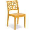 REDÒKASA Sedia in polipropilene TETI, impilabile, resistente ai raggi UV, design moderno, ideale per sala da pranzo, cucina, sala d'attesa, bar, ristoranti o giardino (1, Giallo Ocra)