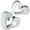 DONREGALOWEB Set di 2 figure di cuori in ceramica decorate in colore bianco