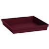 EDA - Sottovaso quadrato Toscana 26,7 cm - per vaso di fiori quadrato Toscana 32 cm - 26,7 x 26,7 x 3,8 cm - Rosso Borgogna