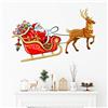 Ambiance Sticker Stickers Adesivi Natale | Sticker Adesivo Il Babbo Natale con Slitta - Decorazione da Parete Feste di Natale | 30 x 60 cm