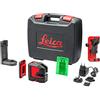 Leica Lino L2G - livella laser a linee incrociate con batteria agli ioni di litio, caricabatteria, innovativo adattatore magnetico, supporto da parete e valigetta di trasporto (fascio laser verde)