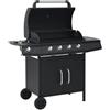 vidaXL AX Barbecue Griglia LPG Butano Propano 121.5x55x107cm Fornello Termometro 310105