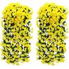 Fycooler Fiori artificiali finto wisteria vite ghirlanda realistica di seta romantica appesa artificiale edera, 90 cm per decorazioni di nozze Home Garden Party Decor-Giallo