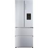 Haier French Door HFR5719EWMG - Frigorifero congelatore, senza gelo, facile accesso, per risparmiare fino al 30% di energia/70 cm di larghezza/dispenser per acqua MyZonePlus/effetto acciaio INOX