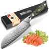 Home Safety Damascato Coltello da Santoku, Coltello Damasco in 67 Strati di Acciaio Damascato VG-10, Coltello da Cucina Professionale 17.8 cm Lunghezza Lama Extra Affilata, Manico Ergonomico in Resina