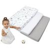 Medi Partners Lenzuola Lettino Set 3 Neonato 60x120-100% Cotone Lenzuolo con Angoli Culla Coprimaterasso fitted Materassino Sheet Letto Bambino Lenzuolino (Oceano-Bianco-Grigio)