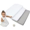 Medi Partners Lenzuola Lettino Set 3 Neonato 60x120-100% Cotone Lenzuolo con Angoli Culla Coprimaterasso fitted Materassino Sheet Letto Bambino Lenzuolino (Stelle Grigie Su Bianco-Bianco-Grigio)
