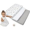 Medi Partners Lenzuola Lettino Set 3 Neonato 60x120-100% Cotone Lenzuolo con Angoli Culla Coprimaterasso fitted Materassino Sheet Letto Bambino Lenzuolino (Cervo E Scoiattolo-Bianco-Grigio)