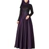 KBOPLEMQ Abiti musulmani Donna Arabo Robe Islamico Medio Oriente Dubai Turchia Arabo Musulmano Caftano Abito da preghiera per le donne Ramadan Manica Lunga Preghiera Abaya Abito, O viola, XL