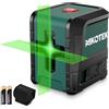 Nikotek Livella Laser Autolivellante,NIKOTEK Livella Laser a Raggio Verde Laser Orizzontale e Verticale a Linee Incrociate per la Decorazione Domestica Custodia per il Trasporto(Batteria Inclusa)