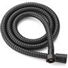 Xcel Home™ 1.5m nero flessibile a tenuta stagna in acciaio inox anti-piega tubo doccia con connettore solido