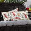 FUNHOOM Confezione da 2 fodere per cuscino lombare per esterni/interni 30 x 48 cm, federa rettangolare impermeabile per cuscino decorativo per patio, tenda da giardino, divano, Beige Rosso Paisley