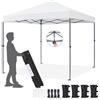 Yaheetech Gazebo Richiudibile Pieghevole Impermeabile 3x3 m in PVC Gazebo Pop Up Altezza Regolabile Tessuto Oxford Adatto per Terrazza Fiera Feste Giardino Mercato Campeggio Bar Pub Bianco