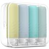 Gemice Set di bottiglie da viaggio in silicone da 90 ml, 4 bottiglie da viaggio da riempire, per cosmetici, da viaggio, contenitore, approvato dalla FDA, per riempire gel doccia