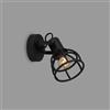 Briloner - Spot da parete retrò con paralume a traliccio, lampada da parete a 1 lampada vintage, attacco E14 max. 25 watt, paralume regolabile, lampada da parete rustica in acciaio, nero 2669-015