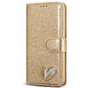 Mo-Somnus Custodia Compatibile iPhone 11 (6,1 Pollici) [con Pellicola in Vetro Temperato], Portafoglio Glitter Bling Libro Pelle PU Flip Caso Magnetica Supporto Cover (Oro)