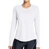 baleaf Camicia da donna a maniche lunghe con protezione solare UPF 50+ UV SPF camicie da trekking allenamento top tasca, bianco, L