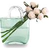 Candora, Vasi in vetro a forma di borsa, decorazione creativa con bolle, vaso per fiori borsetta scrivania, mini acquario pesci cristallo, ideale come centrotavola, cucina, ufficio, soggiorno (verde