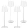 K-Bright 4 pezzi Lampada LED Dimmerabile da tavolo in alluminio,Ricaricabile 2700K luce calda Per interni/esterni Lampada da tavolo senza fili con USB ricarica (Bianco)