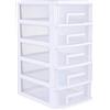 Toddmomy 1 cassettiera a cinque cassetti, armadietto a strati, in plastica, per ufficio, casa (bianco trasparente)