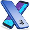NALIA Custodia Protezione compatibile con Samsung Galaxy J6, Cover Ultra-Slim Hard-Case Rigida Protettiva Telefono Cellulare, Smartphone Bumper Sottile en Effetto Metallo, Colore:Blu