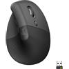 Logitech Lift Mouse Ergonomico Verticale, Senza Fili, Ricevitore Bluetooth o Logi Bolt USB, Clic Silenziosi, 4 Tasti,