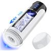 Paloqueth Ares Automatic Telescopic Masturbator with Vibrations & 3D Realistic Texture White