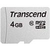 Transcend TS4GUSD300S Scheda di Memoria MicroSDXC 300S, 4 GB, Senza adattatore, Imballaggio Standard